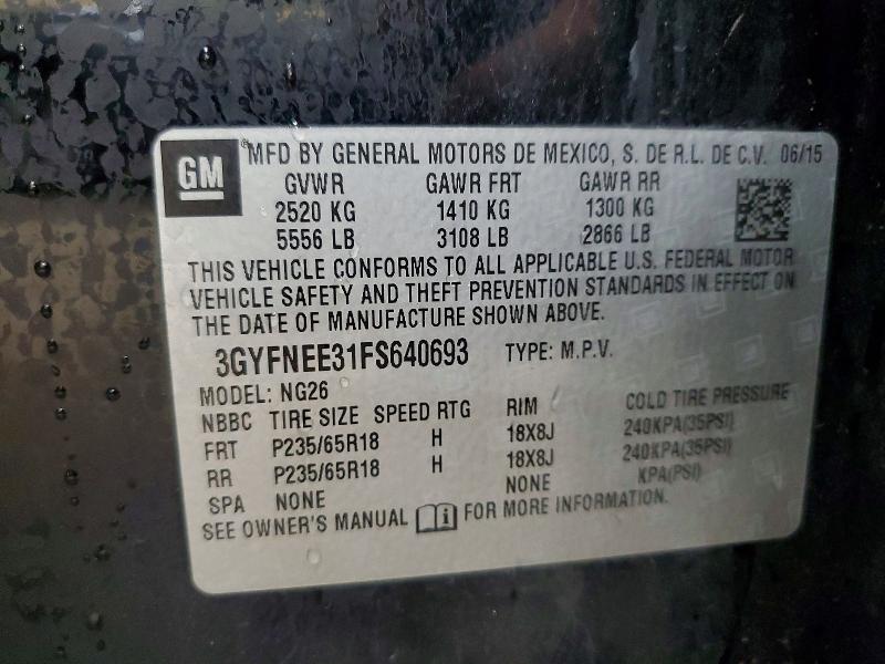 Продаж на аукціоні авто 2015 Cadillac Srx, vin: 3GYFNEE31FS640693, номер лоту: 60461336