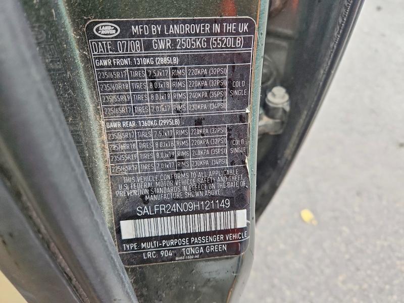 2009 Land Rover Lr2 მანქანა იყიდება აუქციონზე, vin: SALFR24N09H121149, აუქციონის ნომერი: 62775746