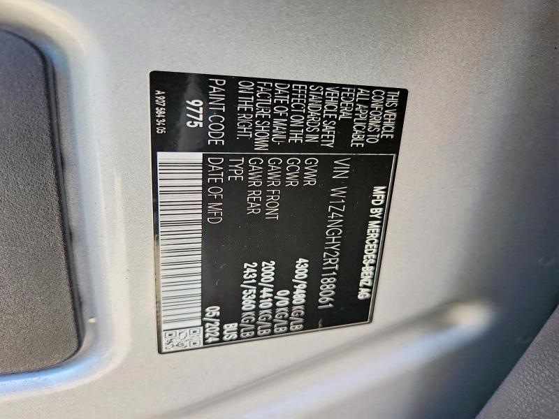 Продаж на аукціоні авто 2024 Mercedes-benz Sprinter, vin: W1Z4NGHY2RT188061, номер лоту: 61371876