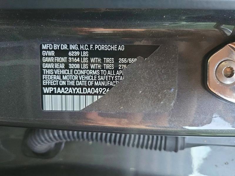 Продажа на аукционе авто 2020 Porsche Cayenne, vin: WP1AA2AYXLDA04926, номер лота: 60484806