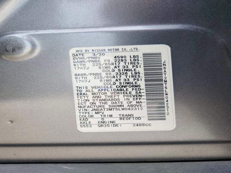 Aukcja sprzedaży 2020 Nissan Rogue, vin: JN8AT2MT5LW042312, numer aukcji: 59871206