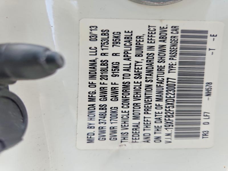Продаж на аукціоні авто 2013 Honda Civic, vin: 19XFB2F5XDE230077, номер лоту: 61929806