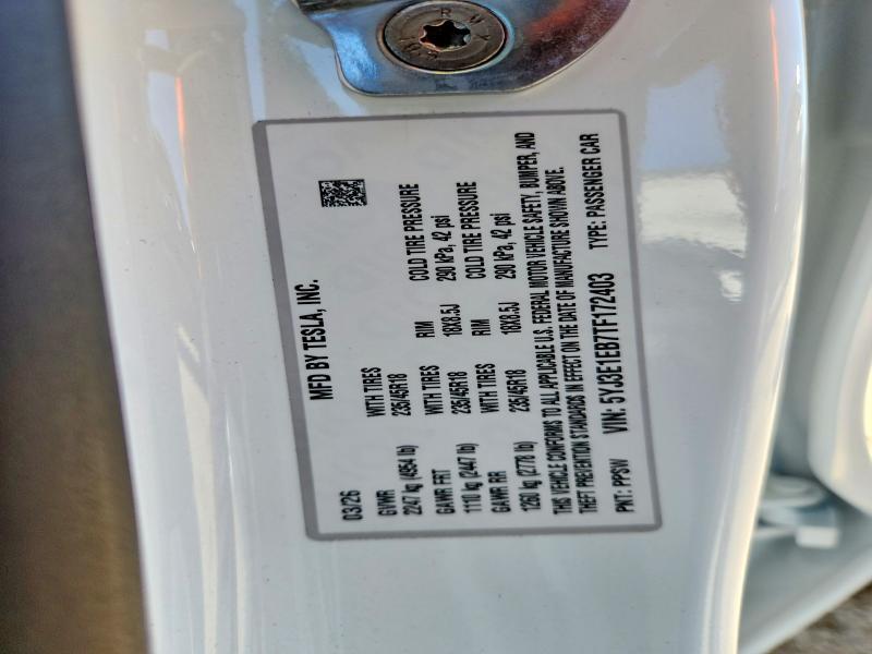 Aukcja sprzedaży 2026 Tesla Model 3, vin: 5YJ3E1EB7TF172403, numer aukcji: 59169126