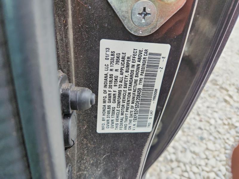 Продажа на аукционе авто 2013 Honda Civic, vin: 19XFB2F52DE208459, номер лота: 61972066