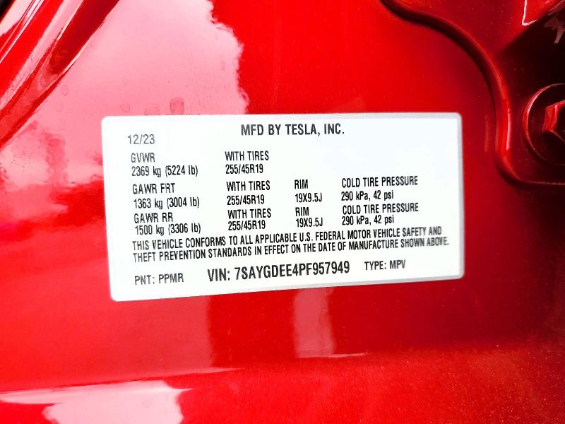 Aukcja sprzedaży 2023 Tesla Model Y, vin: 7SAYGDEE4PF957949, numer aukcji: 61721586