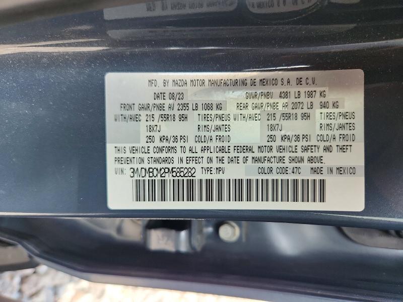 59696816 :رقم المزاد ، 3MVDMBCM2PM585282 vin ، 2023 Mazda Cx-30 مزاد بيع