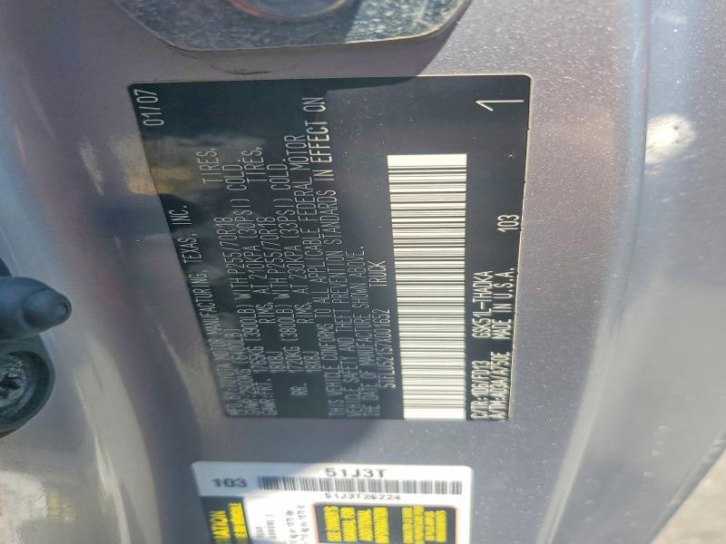 62880286 :رقم المزاد ، 5TFLU52157X001652 vin ، 2007 Toyota Tundra مزاد بيع