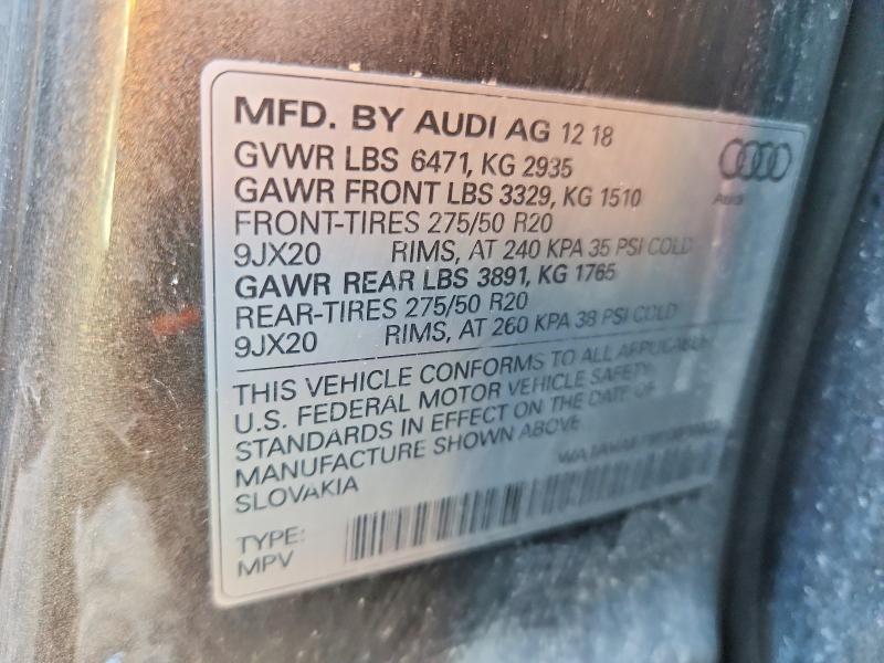 Продаж на аукціоні авто 2019 Audi Q8, vin: WA1AVAF19KD020023, номер лоту: 59747206