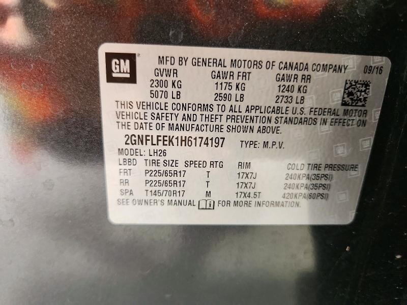 Продаж на аукціоні авто 2017 Chevrolet Equinox, vin: 2GNFLFEK1H6174197, номер лоту: 60011126