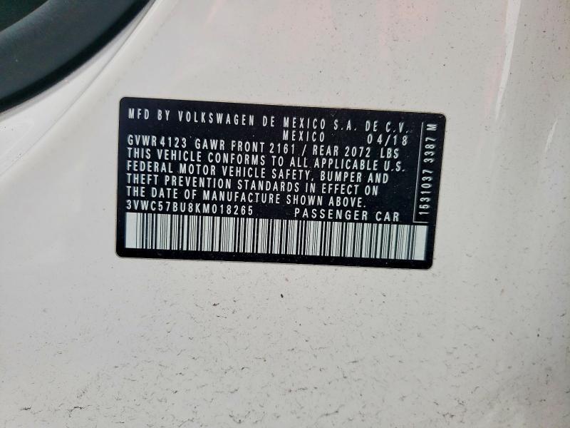 Aukcja sprzedaży 2019 Volkswagen Jetta, vin: 3VWC57BU8KM018265, numer aukcji: 60856116