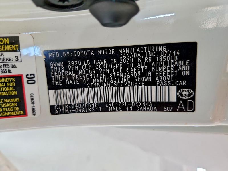 61683986 :رقم المزاد ، 2T1BURHE9EC208876 vin ، 2014 Toyota Corolla مزاد بيع