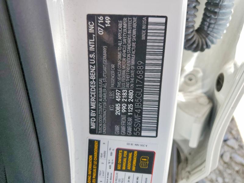 Продажа на аукционе авто 2016 Mercedes-benz C, vin: 55SWF4JB5GU176889, номер лота: 60072486