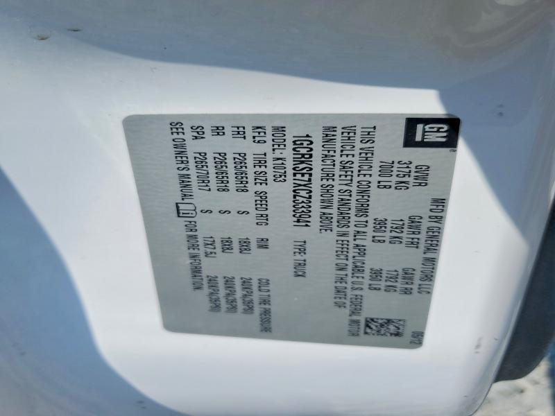 60418366 :رقم المزاد ، 1GCRKSE7XCZ333941 vin ، 2012 Chevrolet Silverado مزاد بيع