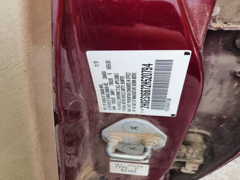 63216426 :رقم المزاد ، 2HGES16672H520794 vin ، 2002 Honda Civic مزاد بيع