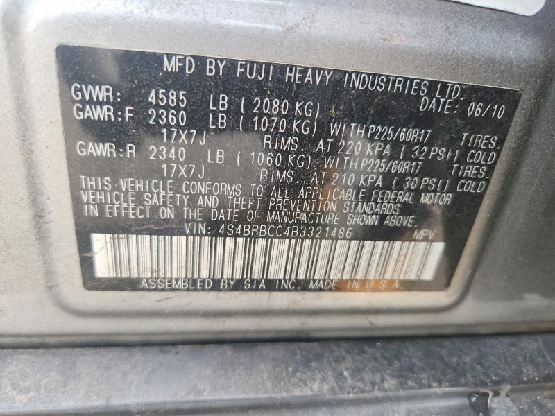 63008786 :رقم المزاد ، 4S4BRBCC4B3321486 vin ، 2011 Subaru Outback مزاد بيع