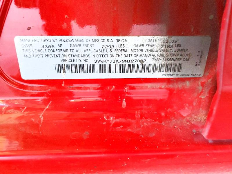Aukcja sprzedaży 2009 Volkswagen Jetta, vin: 3VWRM71K79M127002, numer aukcji: 61637316