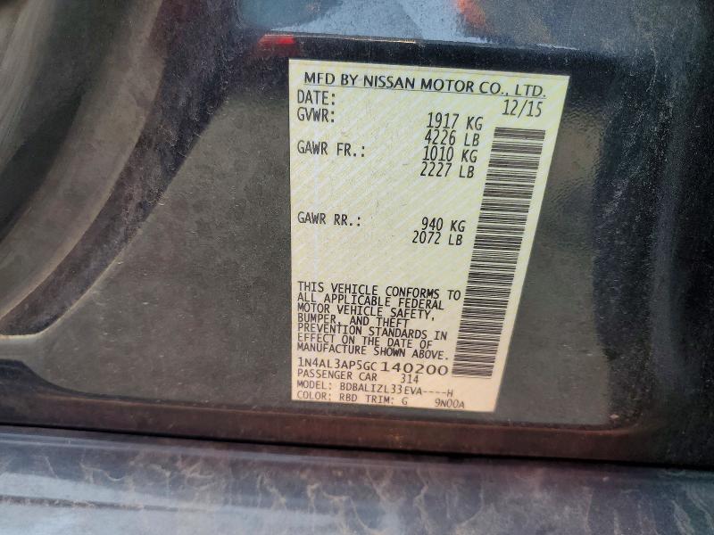 2016 Nissan Altima მანქანა იყიდება აუქციონზე, vin: 1N4AL3AP5GC140200, აუქციონის ნომერი: 62432746