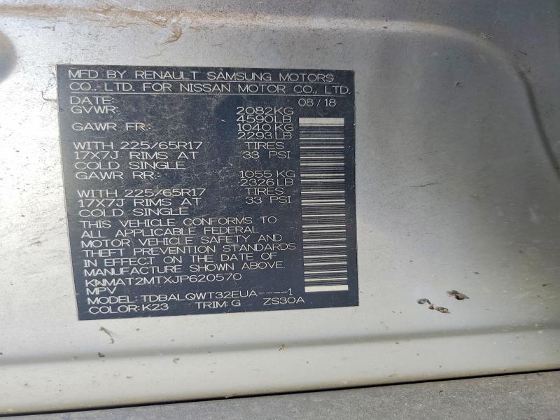 2018 Nissan Rogue მანქანა იყიდება აუქციონზე, vin: KNMAT2MTXJP620570, აუქციონის ნომერი: 59590286