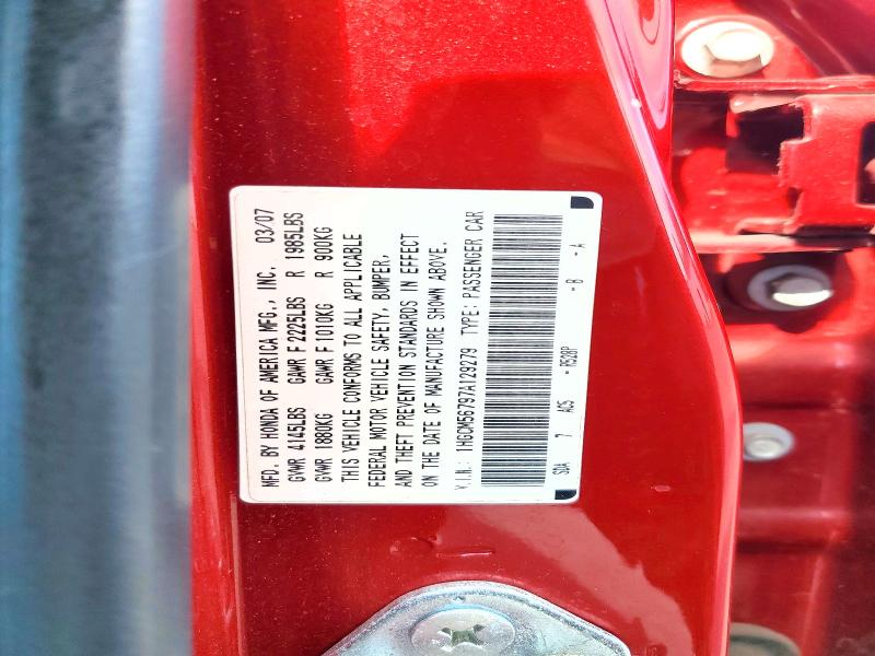 Aukcja sprzedaży 2007 Honda Accord, vin: 1HGCM56797A129279, numer aukcji: 59638156