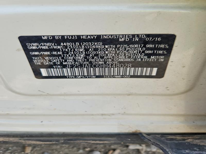 61413916 :رقم المزاد ، JF2SJAEC6HH448028 vin ، 2017 Subaru Forester مزاد بيع