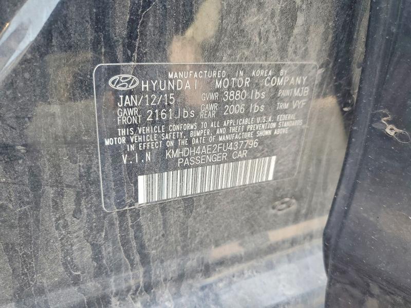 Aukcja sprzedaży 2015 Hyundai Elantra, vin: KMHDH4AE2FU437796, numer aukcji: 61626566