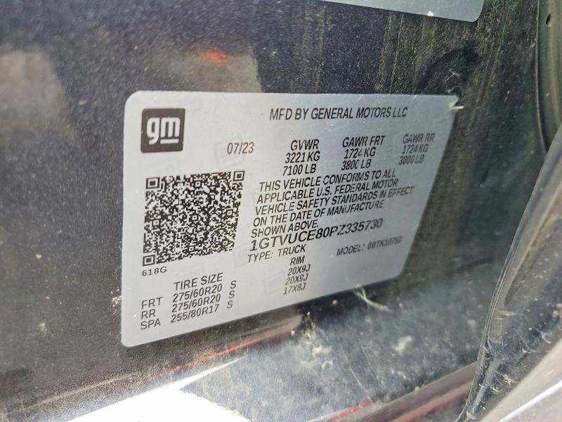 Aukcja sprzedaży 2023 Gmc Sierra, vin: 1GTVUCE80PZ335730, numer aukcji: 62887316