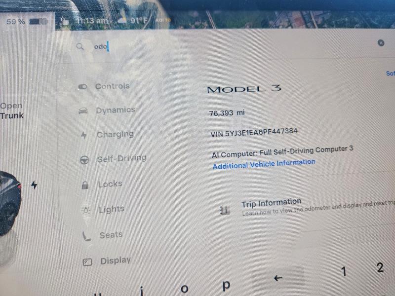 Aukcja sprzedaży 2023 Tesla Model 3, vin: 5YJ3E1EA6PF447384, numer aukcji: 58796816
