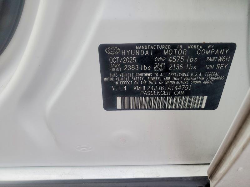 62498416 :رقم المزاد ، KMHL24JJ6TA144751 vin ، 2026 Hyundai Sonata Hybrid مزاد بيع