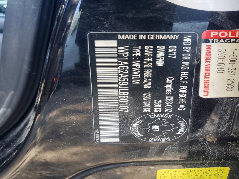 62595646 :رقم المزاد ، WP1AG2A59JLB60107 vin ، 2018 Porsche Macan مزاد بيع