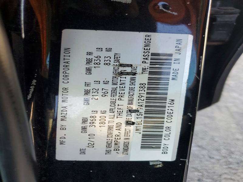 Aukcja sprzedaży 2010 Mazda 3, vin: JM1BL1SF9A1291388, numer aukcji: 63170306