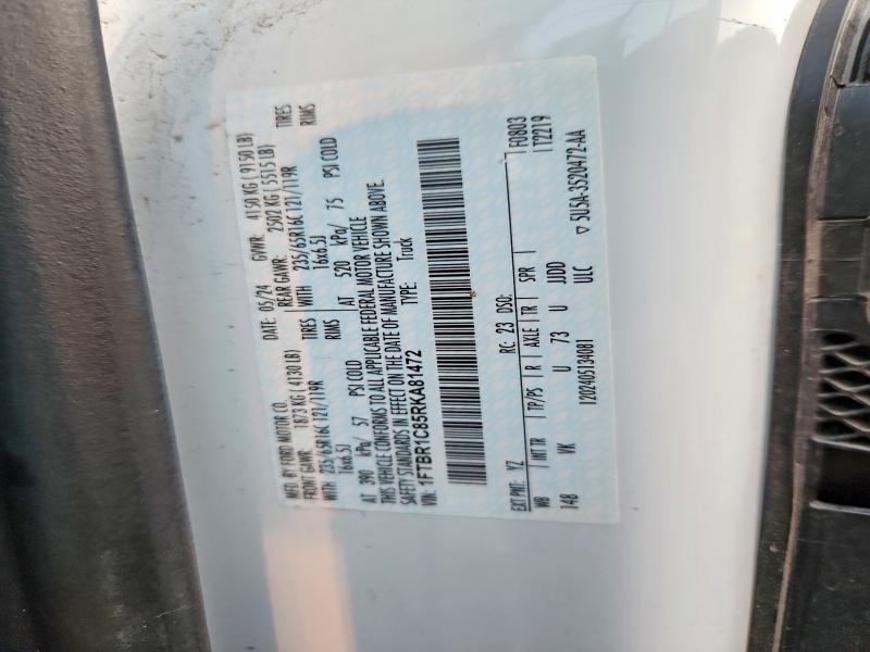 2024 Ford Transit მანქანა იყიდება აუქციონზე, vin: 1FTBR1C85RKA81472, აუქციონის ნომერი: 63121846
