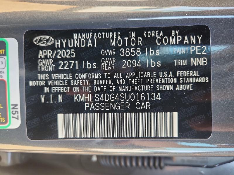 2025 Hyundai Elantra მანქანა იყიდება აუქციონზე, vin: KMHLS4DG4SU016134, აუქციონის ნომერი: 61034196