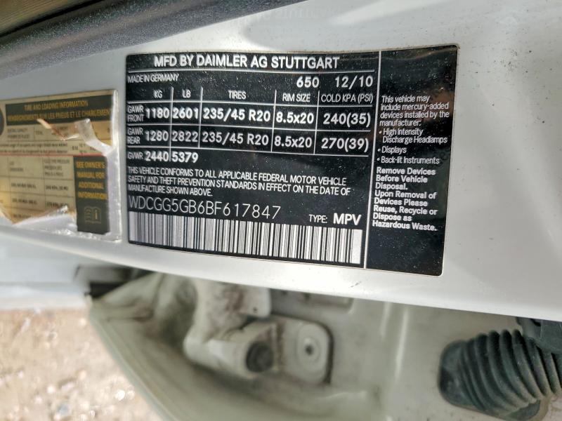 Aukcja sprzedaży 2011 Mercedes-benz Glk, vin: WDCGG5GB6BF617847, numer aukcji: 60982336