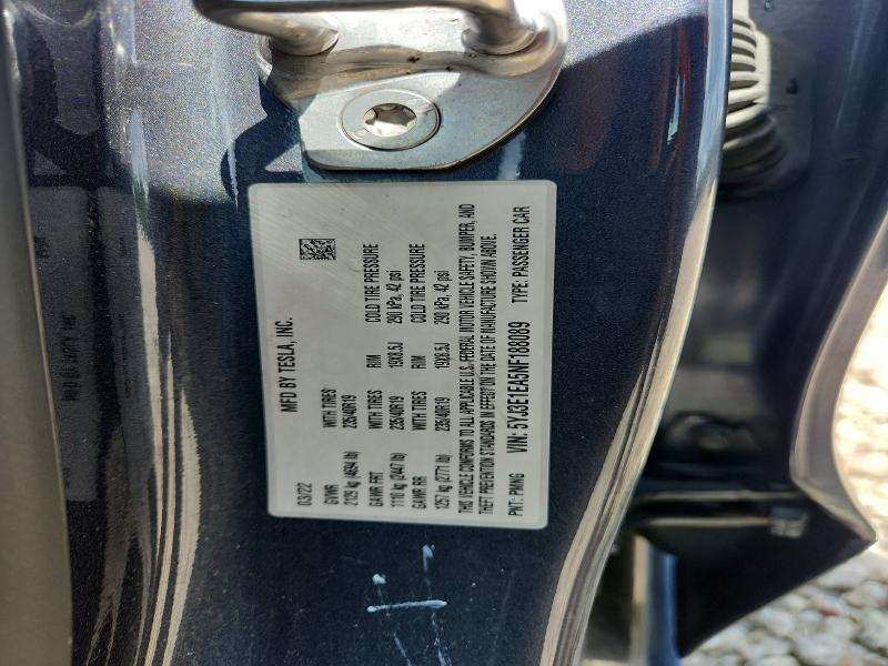 Продажа на аукционе авто 2022 Tesla Model 3, vin: 5YJ3E1EA5NF188089, номер лота: 60057386