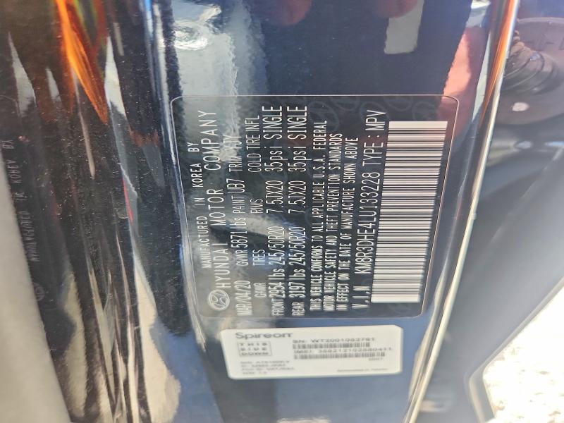 59590246 :رقم المزاد ، KM8R3DHE4LU133228 vin ، 2020 Hyundai Palisade مزاد بيع