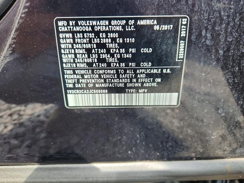 Продаж на аукціоні авто 2018 Volkswagen Atlas, vin: 1V2CR2CA2JC509069, номер лоту: 60811986