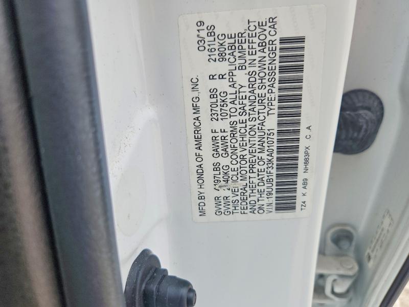 Aukcja sprzedaży 2019 Acura Tlx, vin: 19UUB1F33KA010751, numer aukcji: 60527466