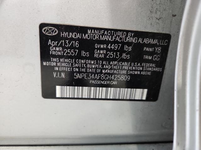 2016 Hyundai Sonata მანქანა იყიდება აუქციონზე, vin: 5NPE34AF8GH425809, აუქციონის ნომერი: 61852416