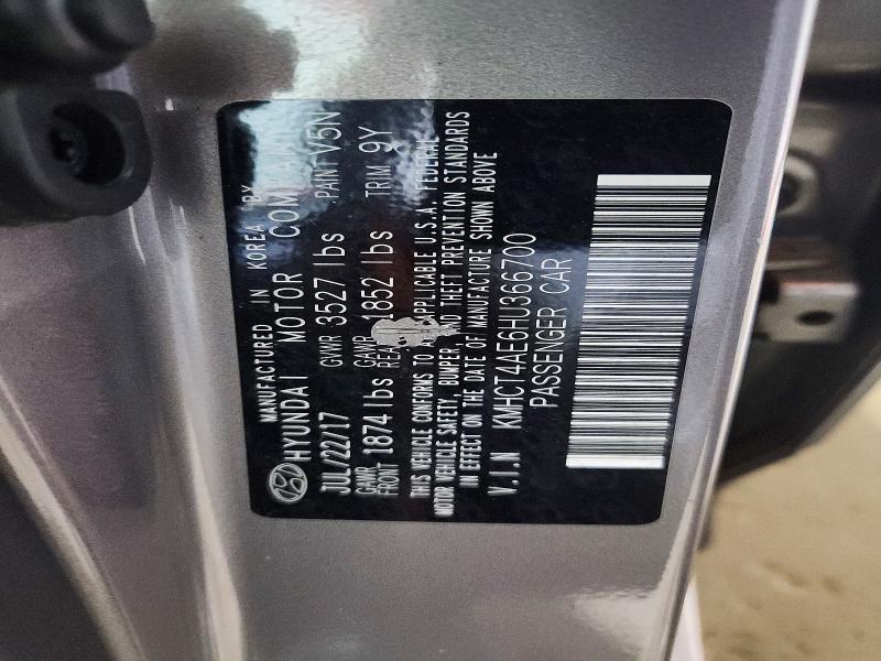 Aukcja sprzedaży 2017 Hyundai Accent, vin: KMHCT4AE6HU366700, numer aukcji: 61743266