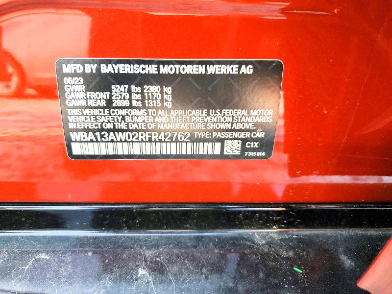 Aukcja sprzedaży 2024 Bmw M440xi, vin: WBA13AW02RFR42762, numer aukcji: 63329856