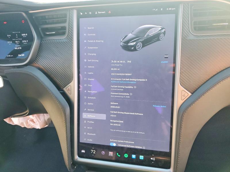 63313896 :رقم المزاد ، 5YJSA1E21LF391557 vin ، 2020 Tesla Model S مزاد بيع