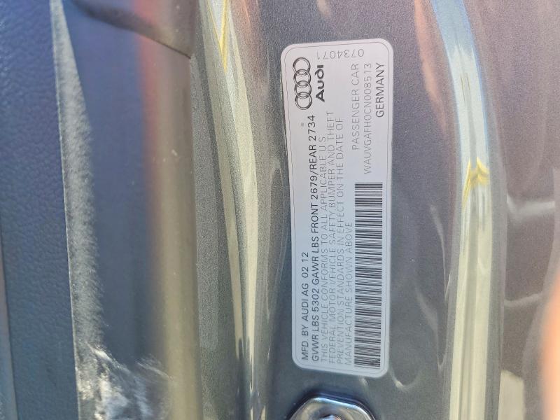 2012 Audi S5 მანქანა იყიდება აუქციონზე, vin: WAUVGAFH0CN008513, აუქციონის ნომერი: 62265096