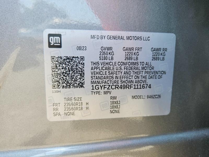 Auction sale of the 2024 Cadillac Xt4, vin: 1GYFZCR49RF111674, lot number: 63308416