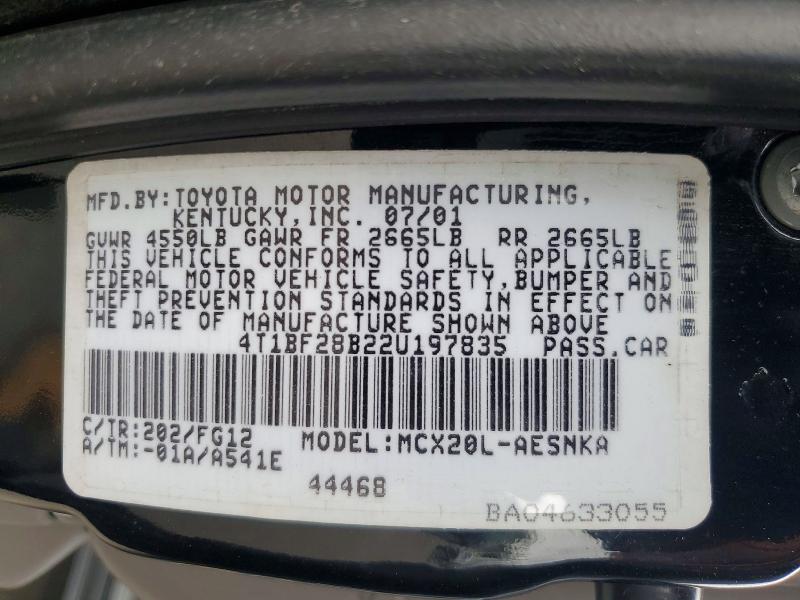 Aukcja sprzedaży 2002 Toyota Avalon, vin: 4T1BF28B22U197835, numer aukcji: 62547566