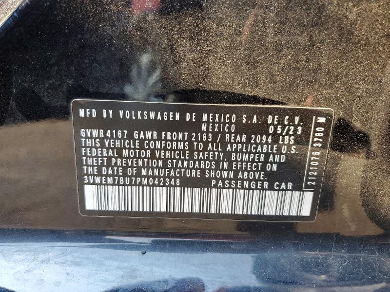 Auction sale of the 2023 Volkswagen Jetta, vin: 3VWEM7BU7PM042348, lot number: 60923126