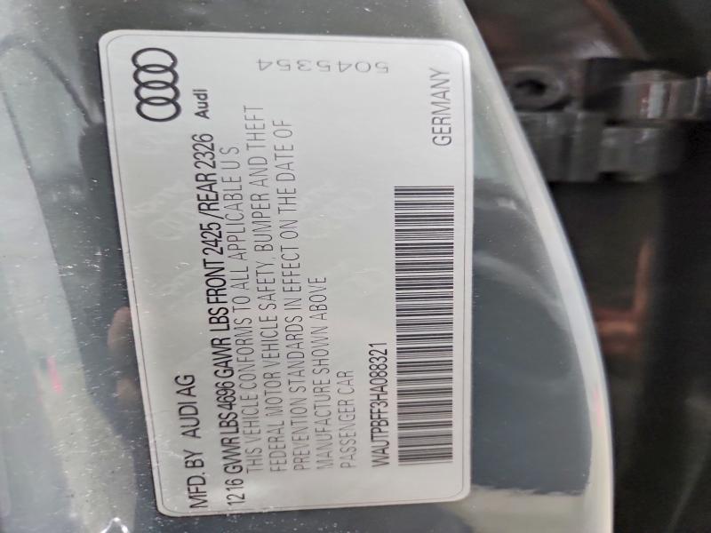 Aukcja sprzedaży 2017 Audi A3, vin: WAUTPBFF3HA088321, numer aukcji: 60469316