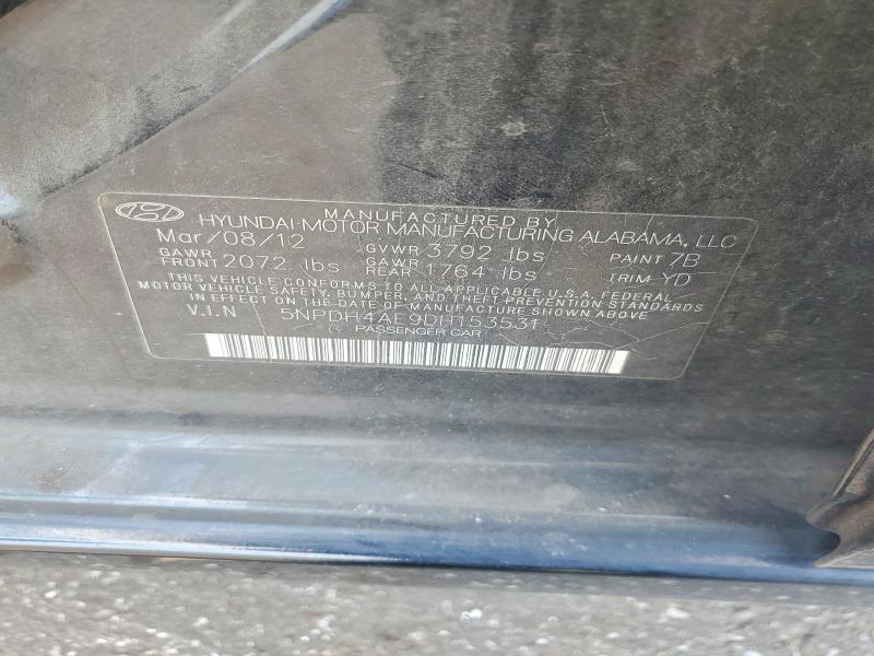 Продаж на аукціоні авто 2013 Hyundai Elantra, vin: 5NPDH4AE9DH153531, номер лоту: 62595336