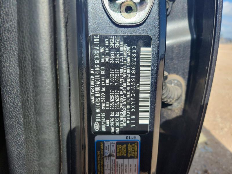 Aukcja sprzedaży 2020 Kia Sorento, vin: 5XYPG4A59LG622851, numer aukcji: 59896816
