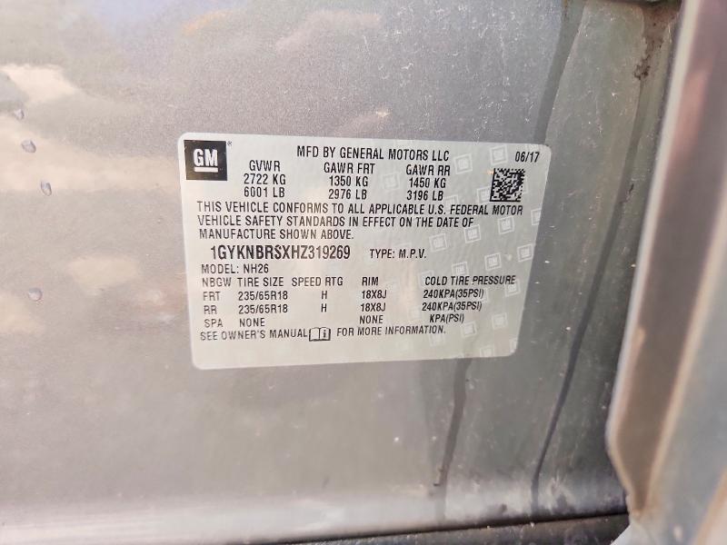 Aukcja sprzedaży 2017 Cadillac Xt5, vin: 1GYKNBRSXHZ319269, numer aukcji: 62594356