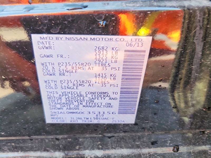 Aukcja sprzedaży 2013 Infiniti Jx35, vin: 5N1AL0MM6DC353156, numer aukcji: 59887696